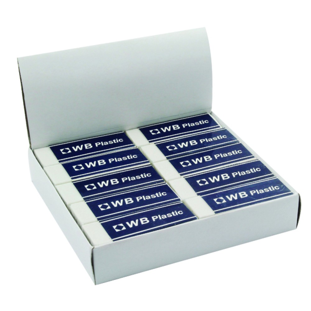White Pencil Erasers (20 Pack) WX01696