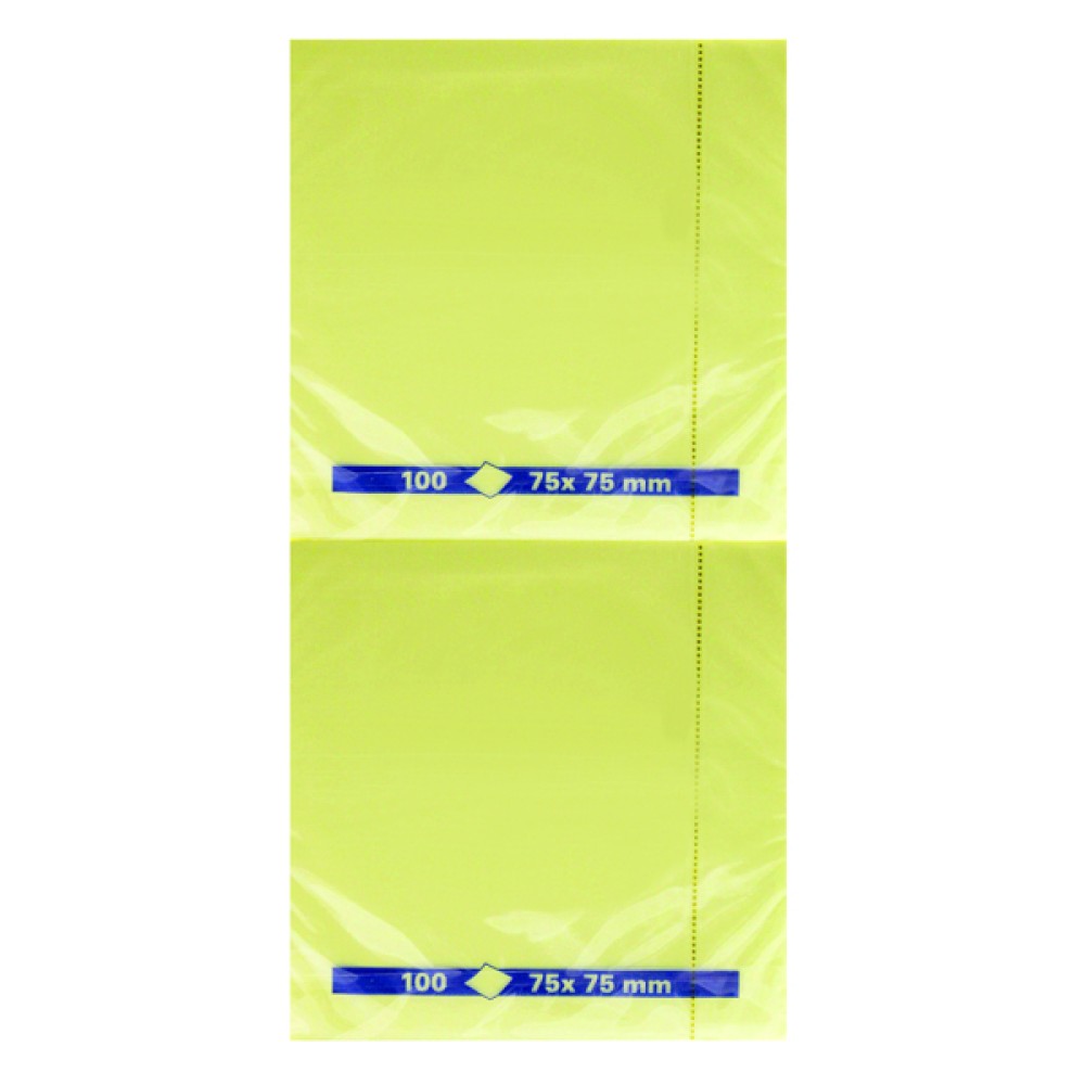Yellow Repositionable Quick Note Pad 75 x 75mm (12 Pack) WX10502