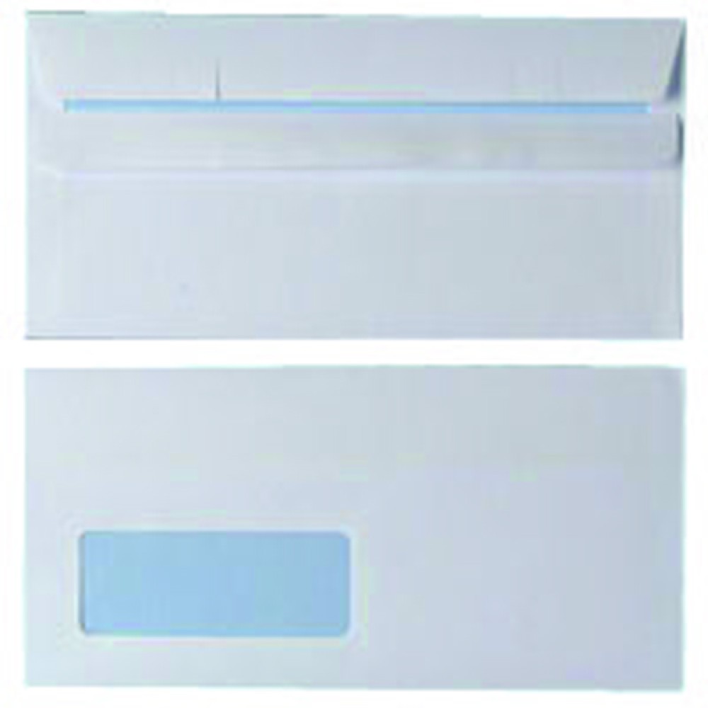 DL Window Envelope 90gsm White Self Seal (1000 Pack) WX3481