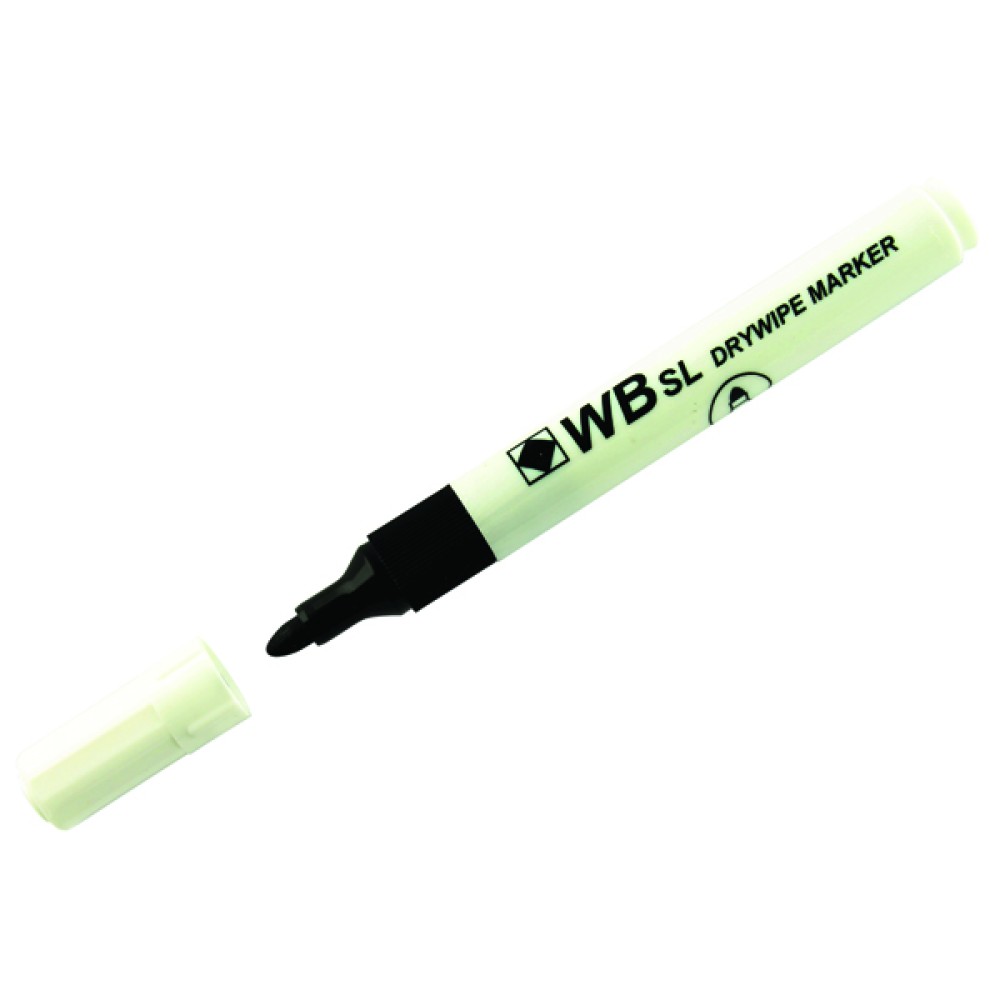 Black Whiteboard Marker Pens Bullet Tip (10 Pack) WB15 804032