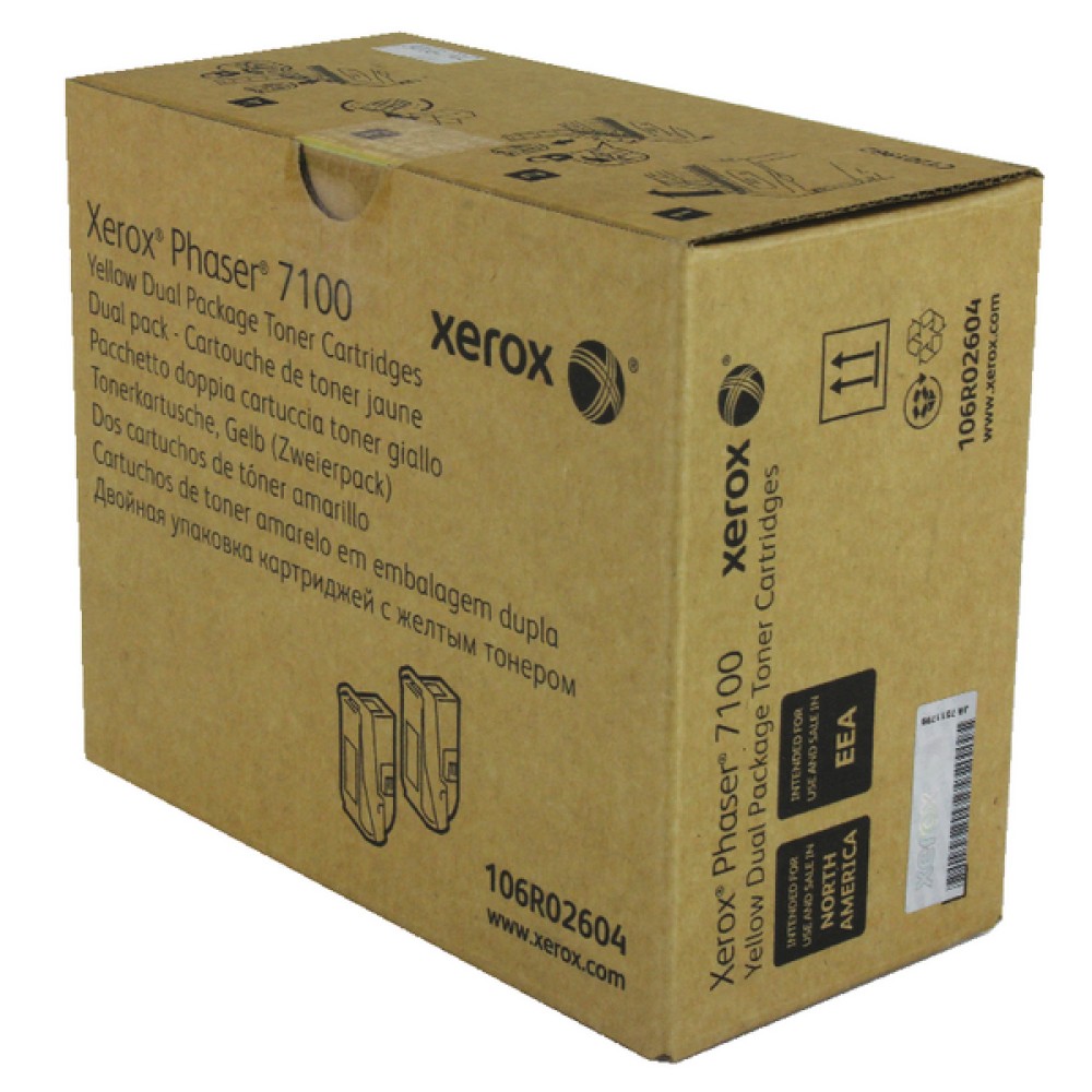 Xerox Yellow Phaser 7100 High Yield Toner (2 Pack) 106R02604