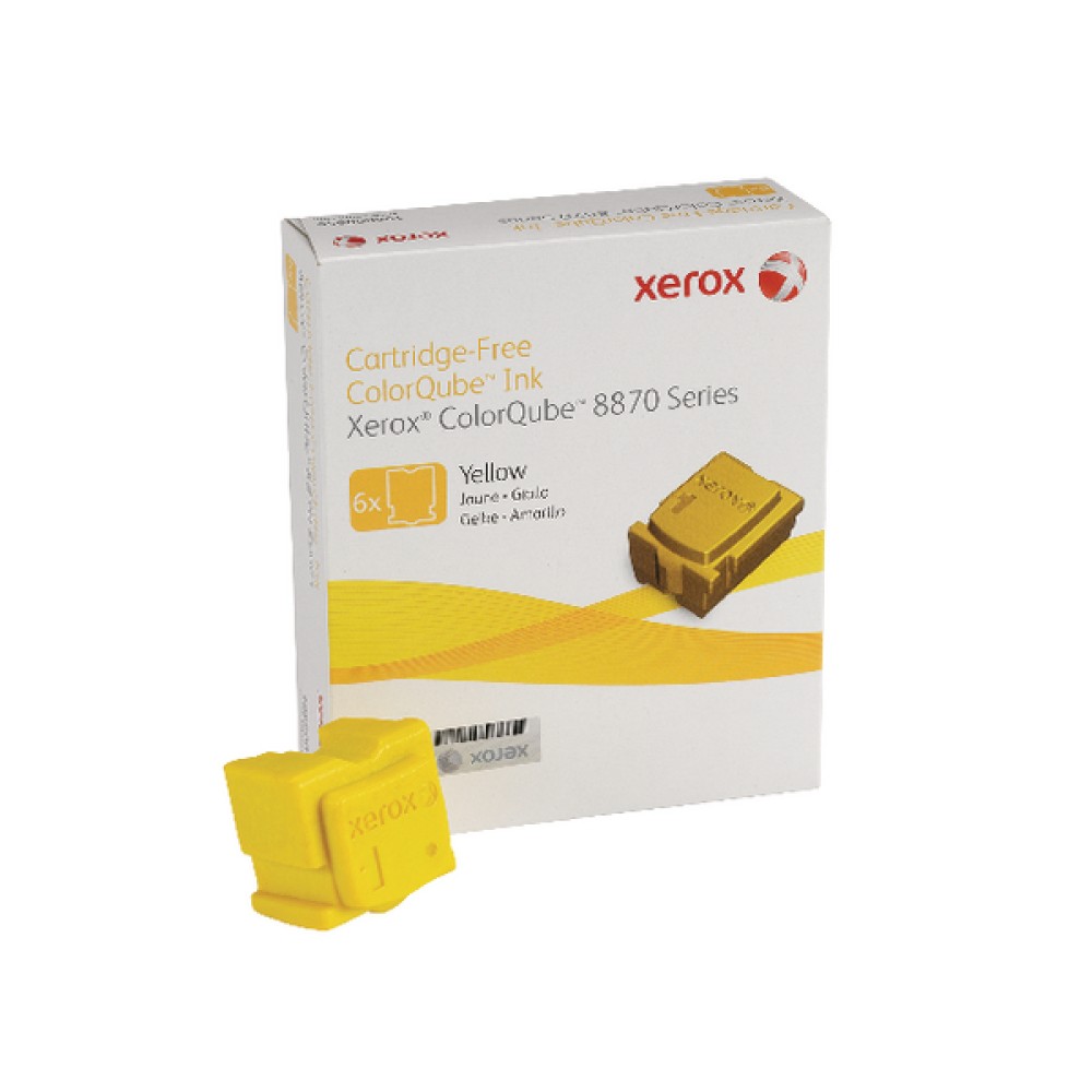 Xerox ColorQube 8870 Yellow Ink Stick 17K (6 Pack) 108R00956