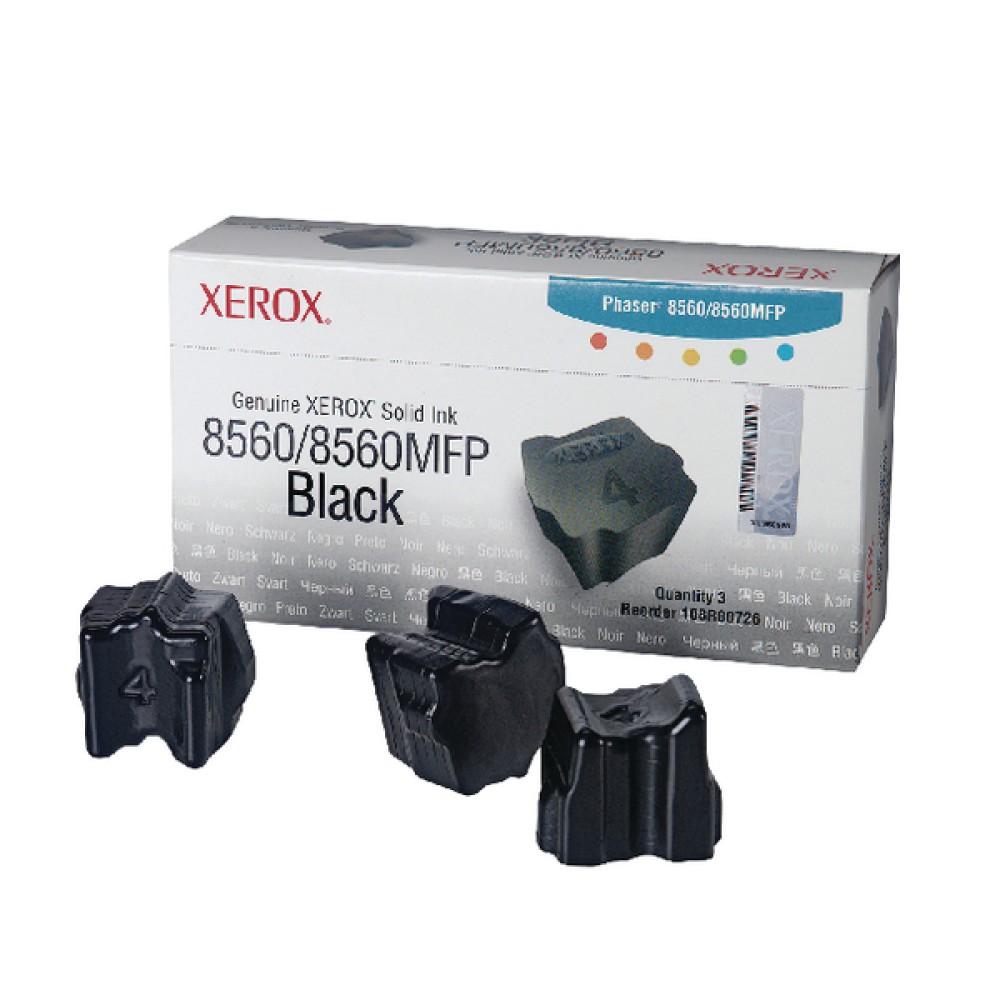 Xerox Phaser 8560 Black Solid Ink Sticks (3 Pack) 108R00726