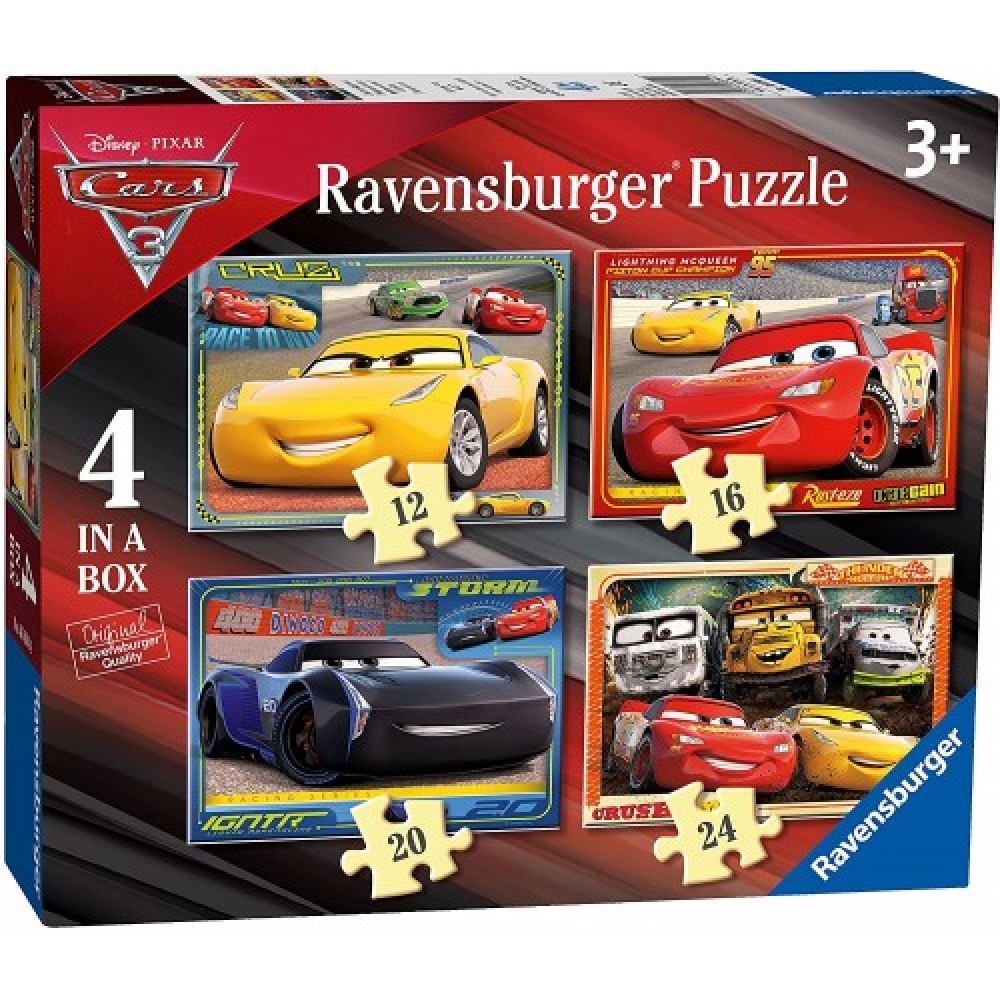 Ravensburger Disney Pixar Cars 3, 4 in a box (12, 16, 20, 24pc) Jigsaw Puzzles