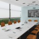 Adapt boardroom table add on unit 1200mm x 1200mm - black frame, white top