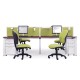 Adapt single desk 1400mm x 800mm - white frame, oak top