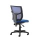 Altino coloured mesh back operators chair with no arms - blue mesh and fabric seat