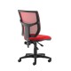 Altino coloured mesh back operators chair with no arms - red mesh and fabric seat