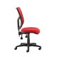 Altino coloured mesh back operators chair with no arms - red mesh and fabric seat