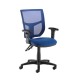 Altino coloured mesh back operators chair with adjustable arms - blue mesh and fabric seat