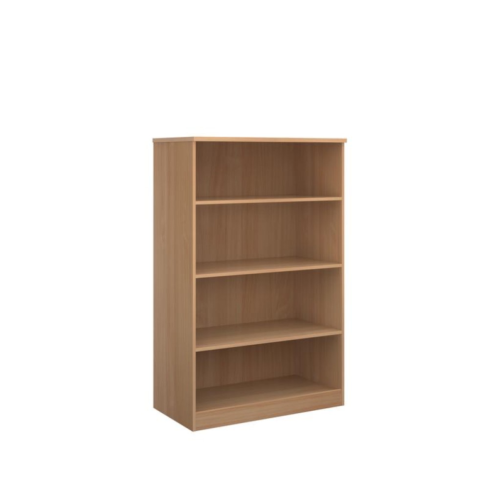 Deluxe bookcase 1600mm high with 3 shelves - beech