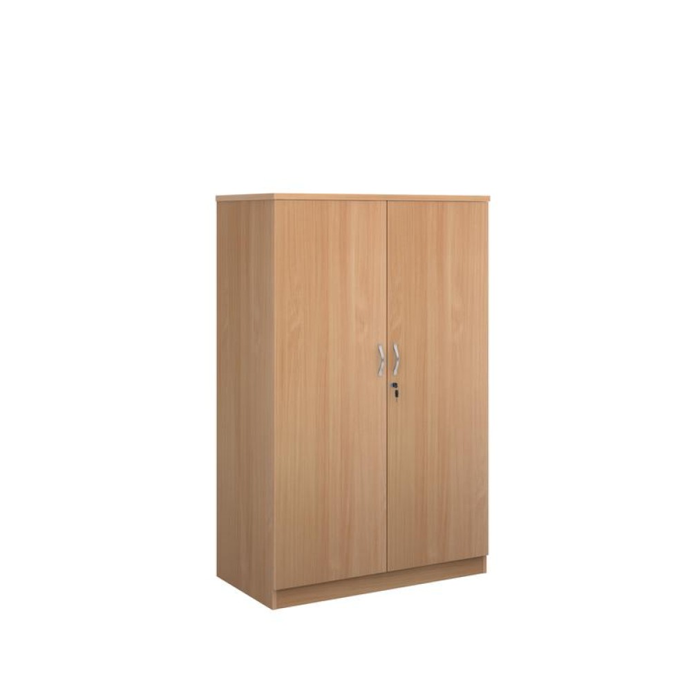 Deluxe double door cupboard 1600mm high with 3 shelves - beech