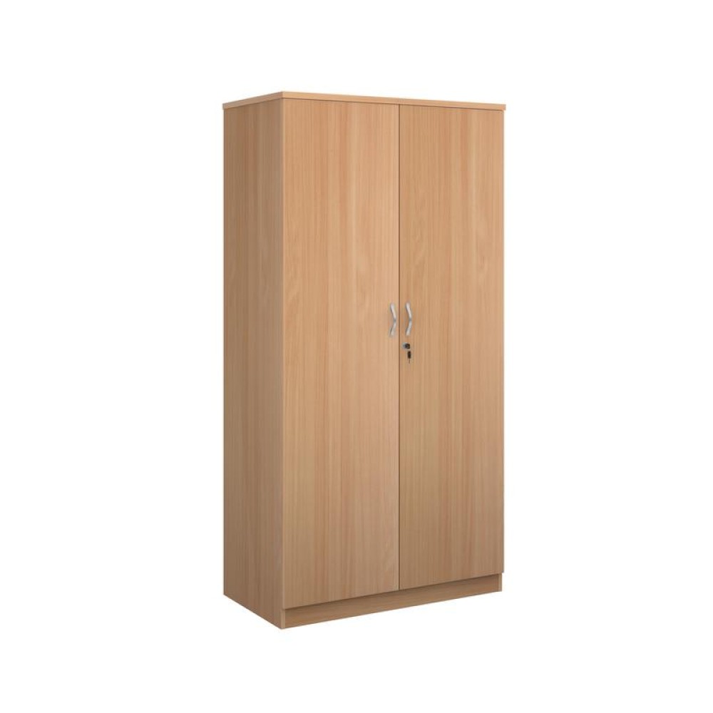 Deluxe double door cupboard 2000mm high with 4 shelves - beech