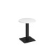 Brescia circular dining table with flat square black base 600mm - white