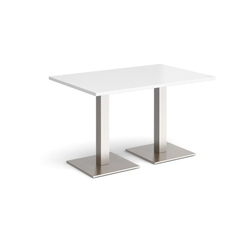 Finish: White, Frame Colour: Brushed Steel, Width: 1200
