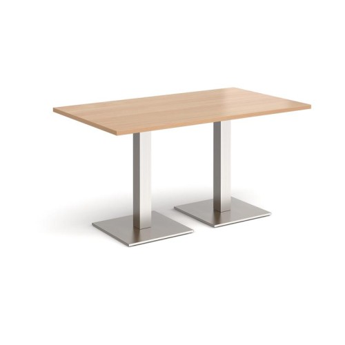 Finish: Beech, Frame Colour: Brushed Steel, Width: 1400