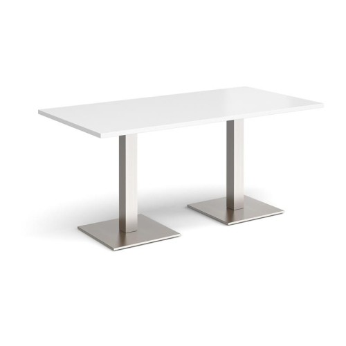 Finish: White, Frame Colour: Brushed Steel, Width: 1600