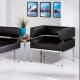 Benotto reception 2 seater chair 1270mm wide - black faux leather