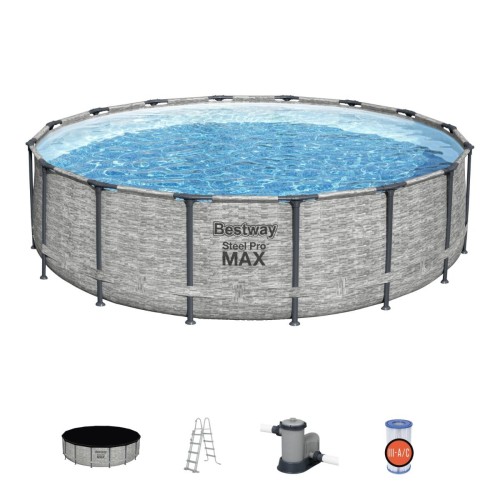 Bestway 16ft Steel Pro Max Stone Pool Set