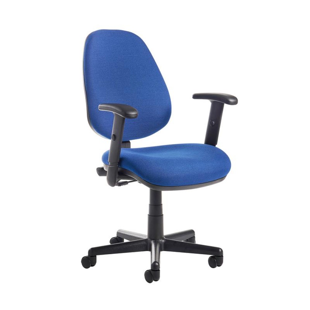 Bilbao fabric operators chair with adjustable arms - blue