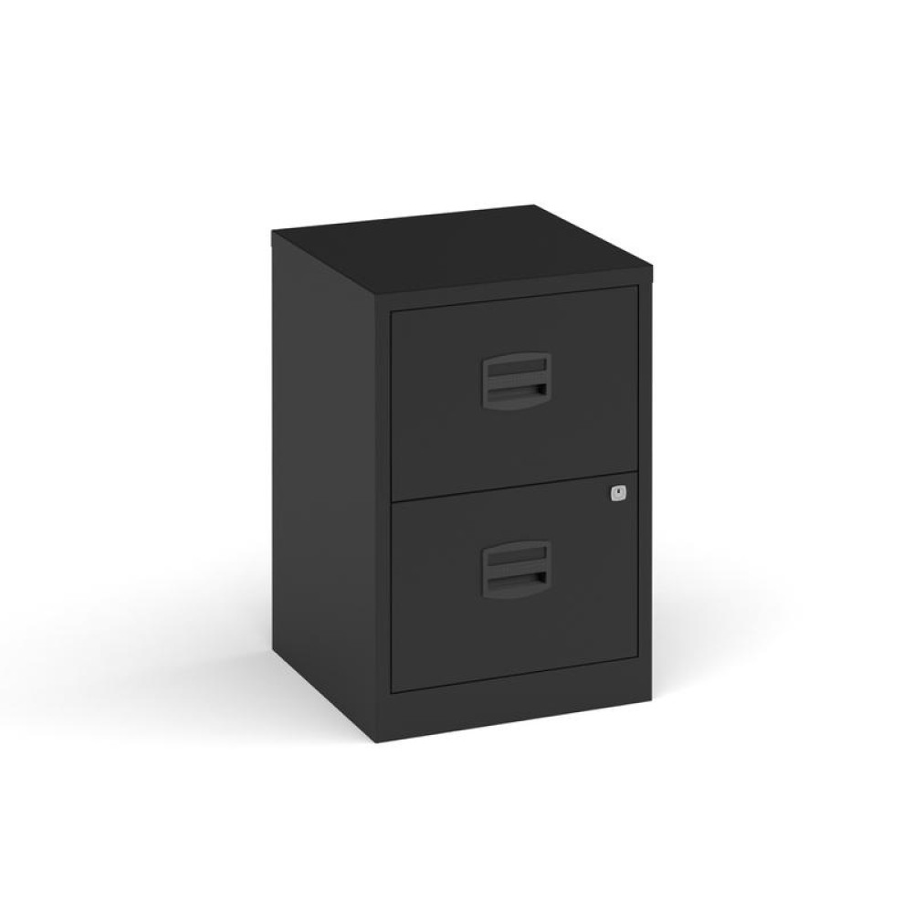 Bisley A4 home filer with 2 drawers - black