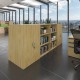 Contract bookcase 830mm high with 1 shelf - oak