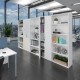 Contract bookcase 1630mm high with 3 shelves - white