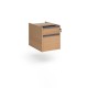 Contract 2 drawer fixed pedestal with graphite finger pull handles - beech