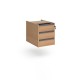 Contract 3 drawer fixed pedestal with graphite finger pull handles - beech