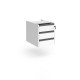 Contract 3 drawer fixed pedestal with graphite finger pull handles - white