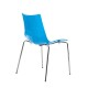 Gecko shell dining stacking chair with white legs - blue