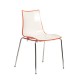 Gecko shell dining stacking chair with white legs - orange