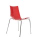 Gecko shell dining stacking chair with white legs - red