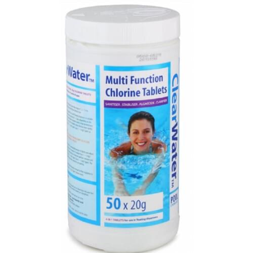 CLEARWATER 1KG - 20G MULTI TABS CHLORINE