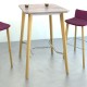 Como square dining table with 4 oak legs 800mm - white