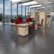 Contract 25 left hand ergonomic desk with 3 drawer pedestal and silver cantilever leg 1600mm - beech top