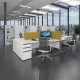 Contract 25 left hand ergonomic desk with silver cantilever leg 1400mm - white top
