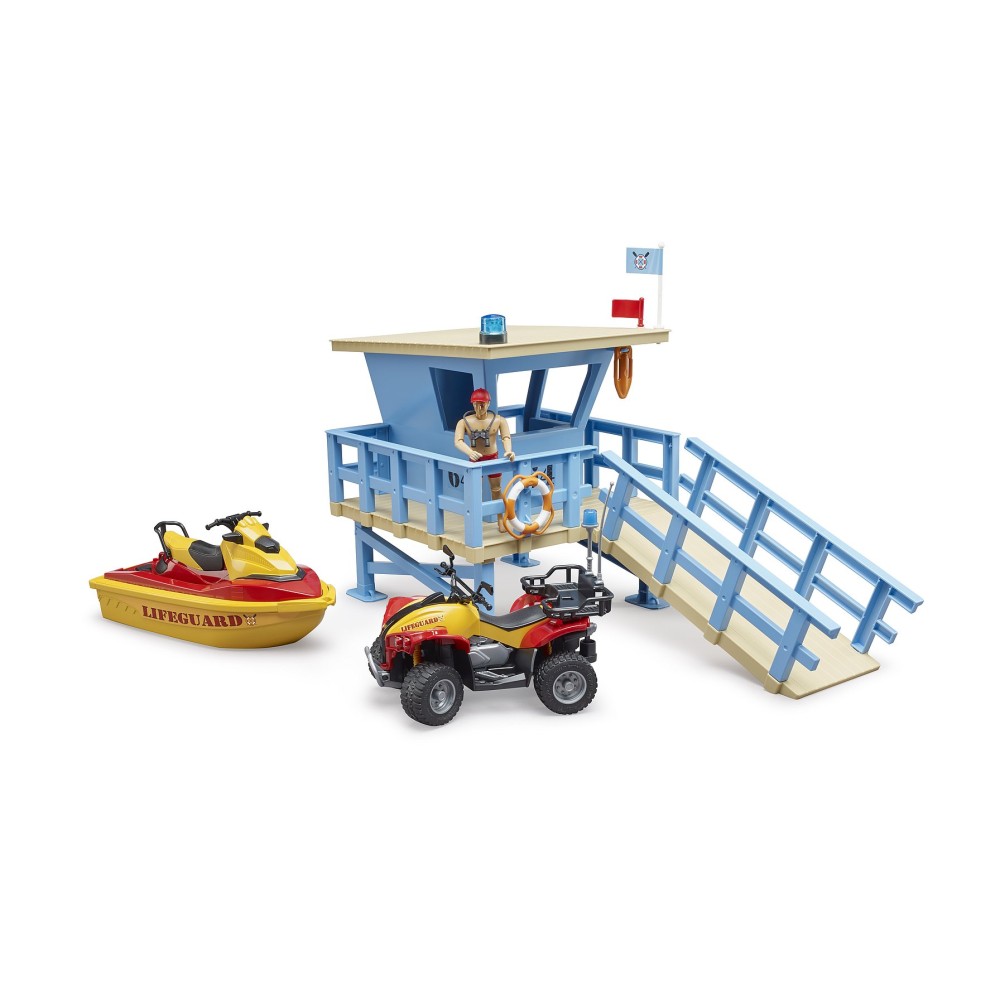  Bruder Bworld Lifeguard Station with Quad Bike and Personal Watercraft 62780