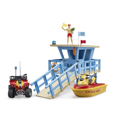  Bruder Bworld Lifeguard Station with Quad Bike and Personal Watercraft 62780