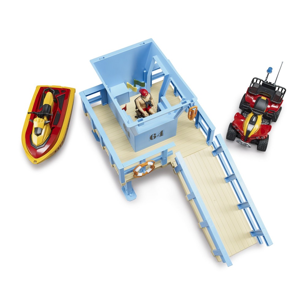  Bruder Bworld Lifeguard Station with Quad Bike and Personal Watercraft 62780