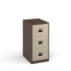 Steel 3 drawer contract filing cabinet 1016mm high - coffee/cream 