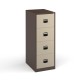 Steel 4 drawer contract filing cabinet 1321mm high - coffee/cream