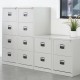 Steel 3 drawer contract filing cabinet 1016mm high - goose grey