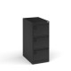 Steel 3 drawer executive filing cabinet 1016mm high - black