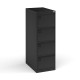 Steel 4 drawer executive filing cabinet 1321mm high - black