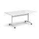 Rectangular deluxe fliptop meeting table with white frame 1600mm x 800mm - white