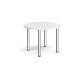 Circular chrome radial leg meeting table 1000mm - white