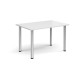 Rectangular silver radial leg meeting table 1200mm x 800mm - white