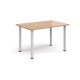 Rectangular white radial leg meeting table 1200mm x 800mm - beech