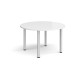 Circular silver radial leg meeting table 1200mm - white